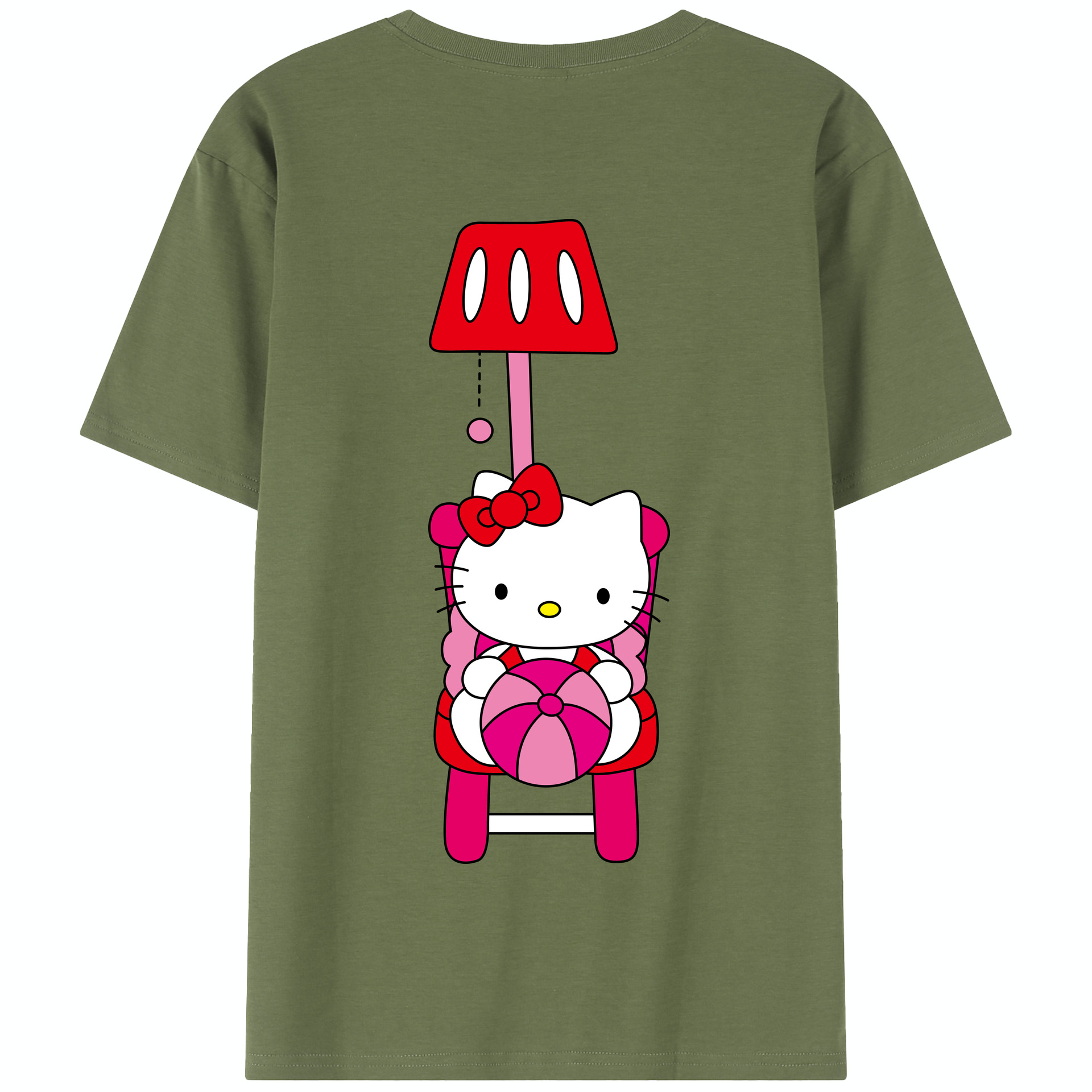 （画像用） Hello Kitty ハローキティ 綿100％半袖Tシャツ（背面プリント）